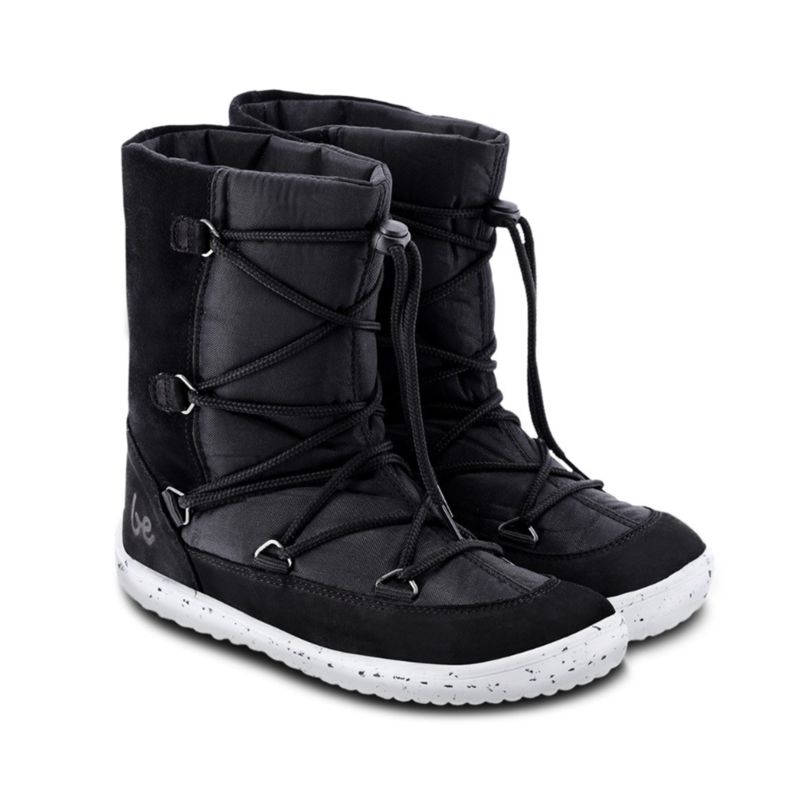 Be Lenka Snowfox Kids 2.0 Black - Lederstiefel, Boot, wasserdicht, warm gefüttert